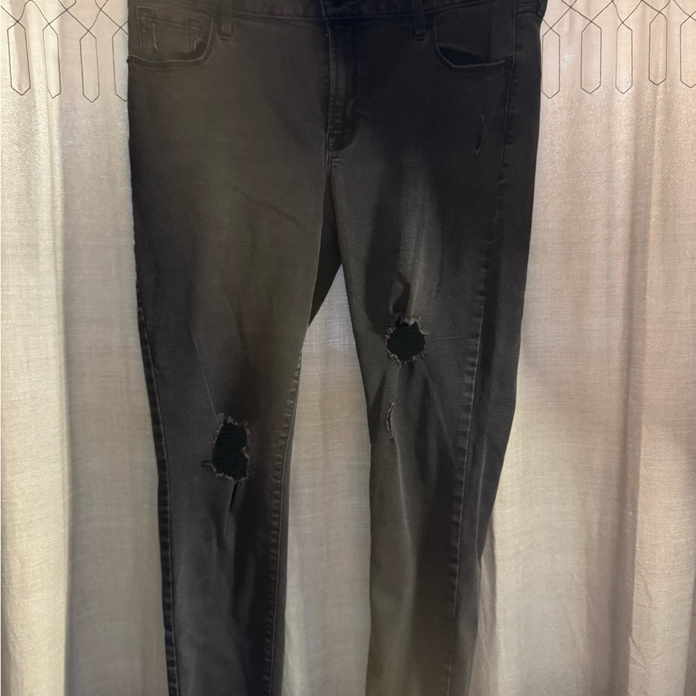 Old Navy Black Rockstar Super Skinny Distressed Jeggings